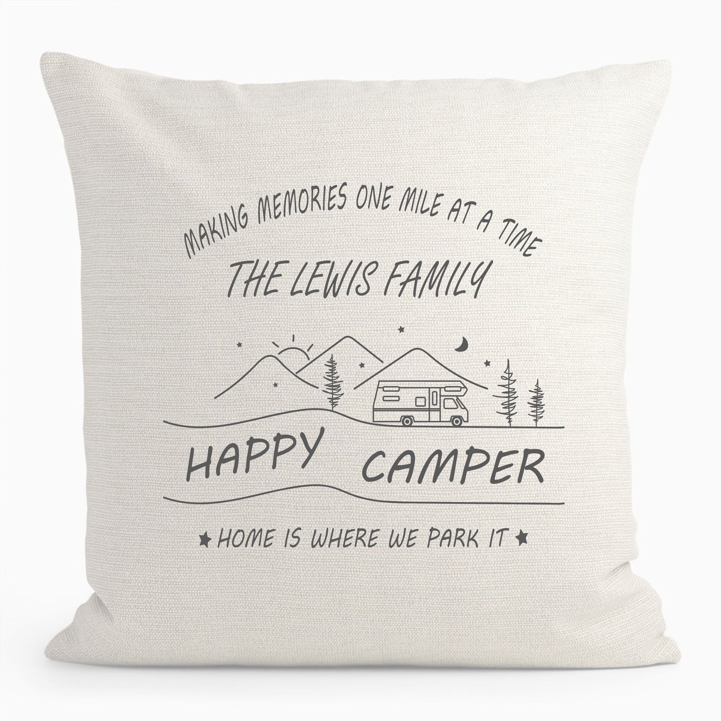 Personalised Happy Camper Cushion