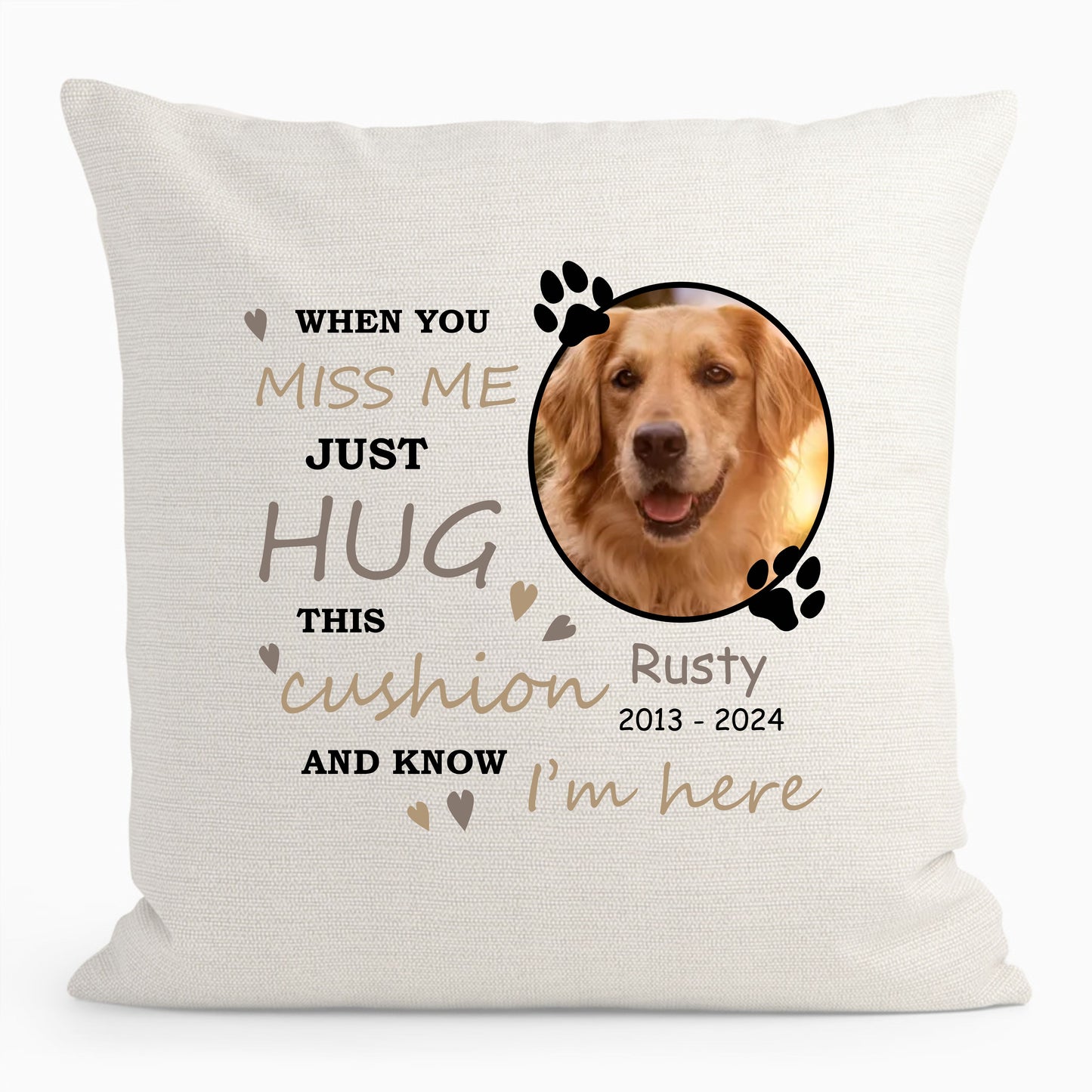 Personalised Memorial Dog Photo Cushion