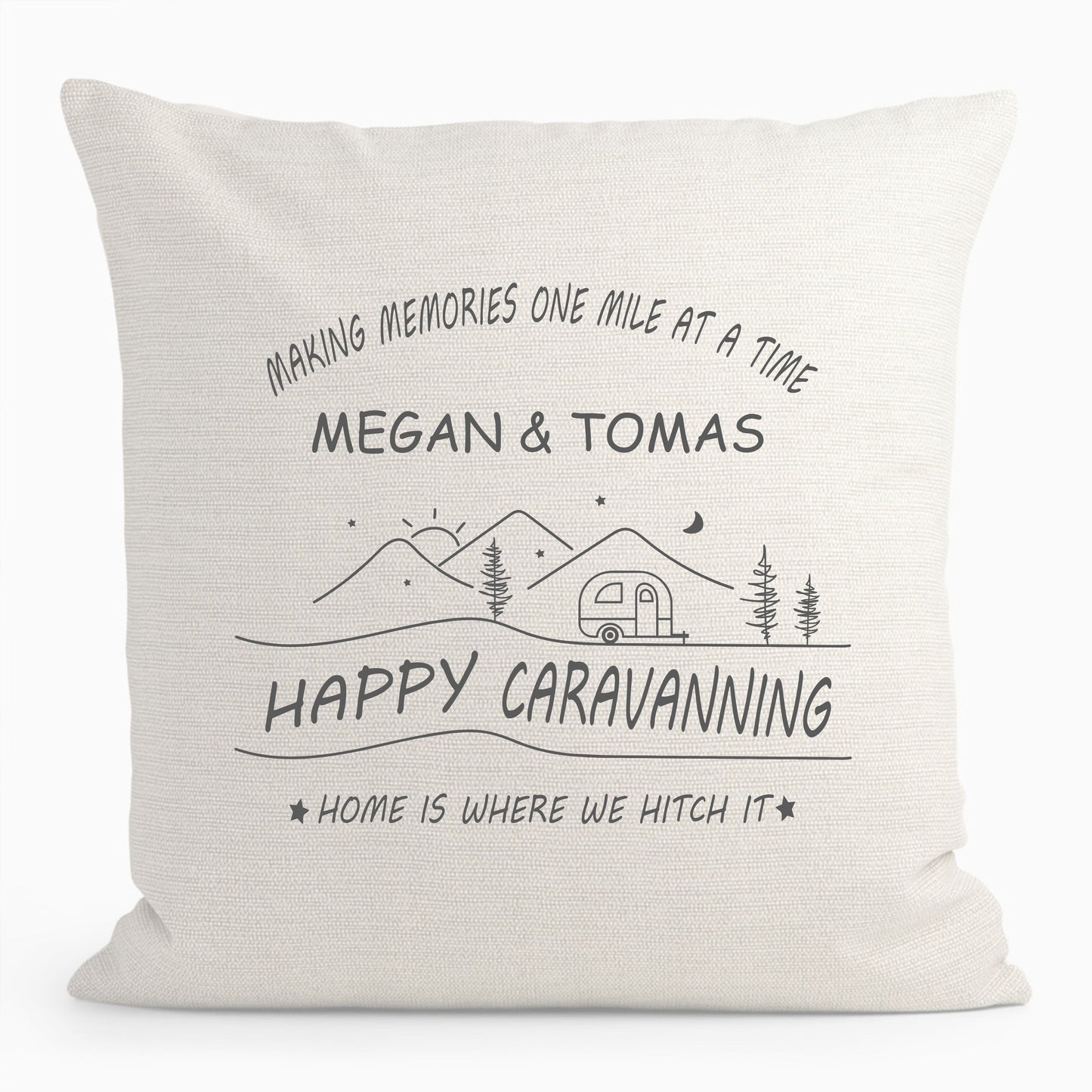 Personalised Happy Caravanning Cushion