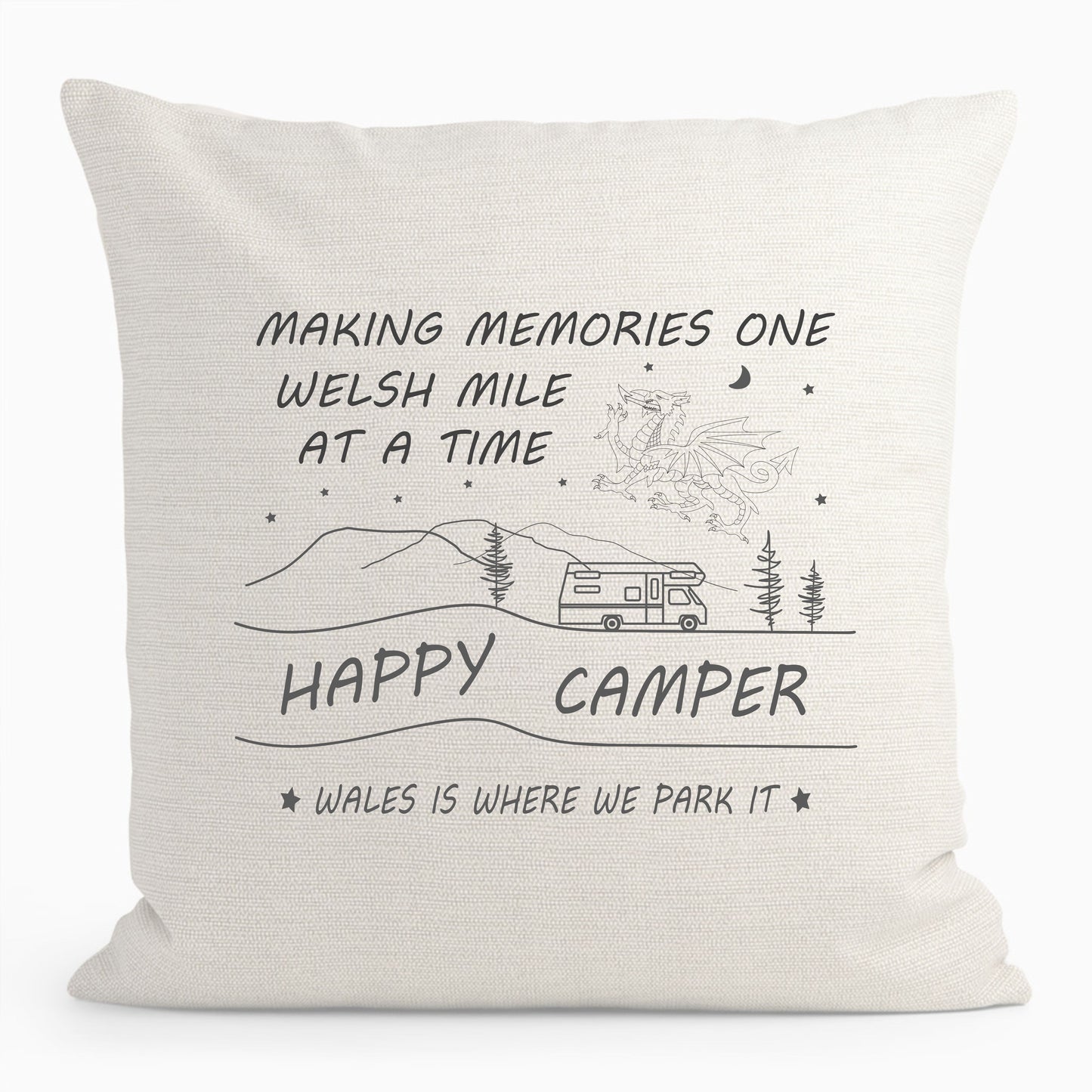 Personalised making memories welsh cushion D3