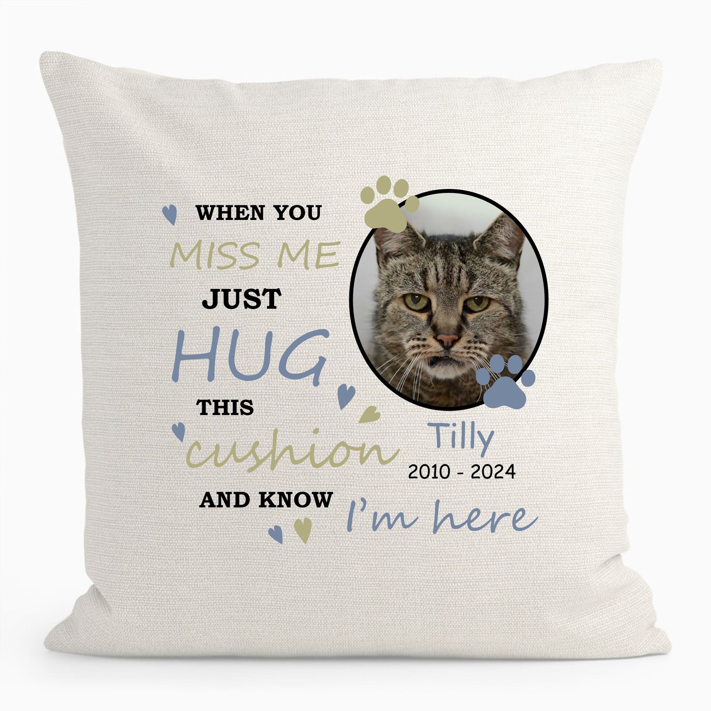 Personalised Memorial Cat Photo Cushion