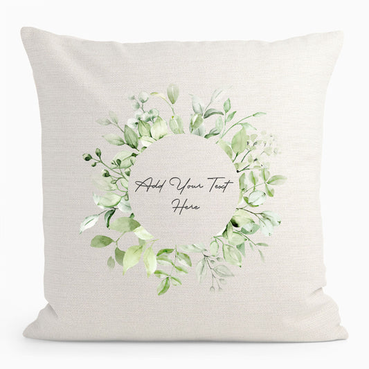Botanical leaf personalised cushion D3