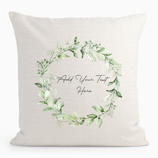 Botanical leaf personalised cushion D2