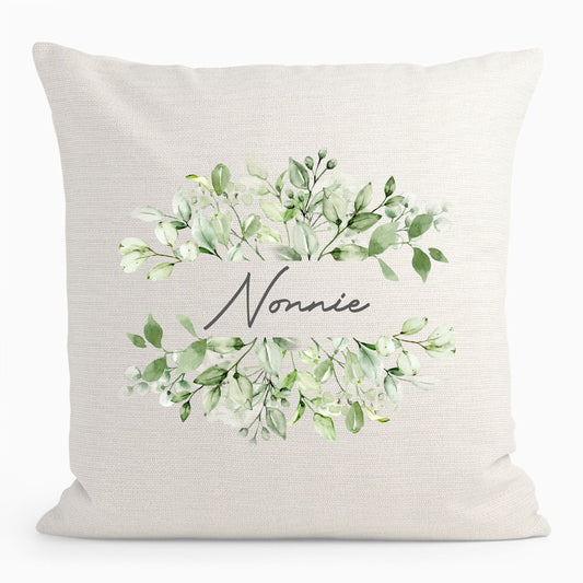 Botanical leaf personalised cushion D4
