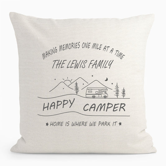 Personalised Happy Camper Cushion