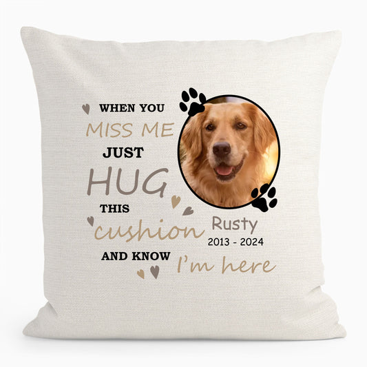 Personalised Memorial Dog Photo Cushion