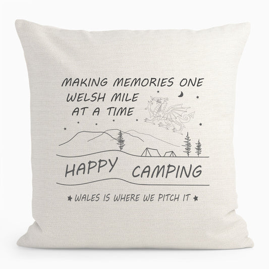 Making Memories one Welsh Mile at a Time Personalised Cushion D1