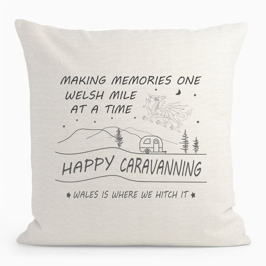 Personalised making memories welsh cushion D5