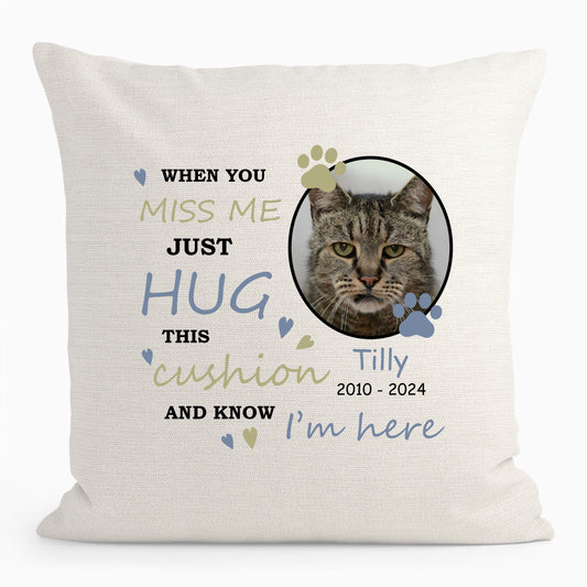 Personalised Memorial Cat Photo Cushion