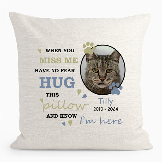 Personalised Memorial Cat Photo Cushion