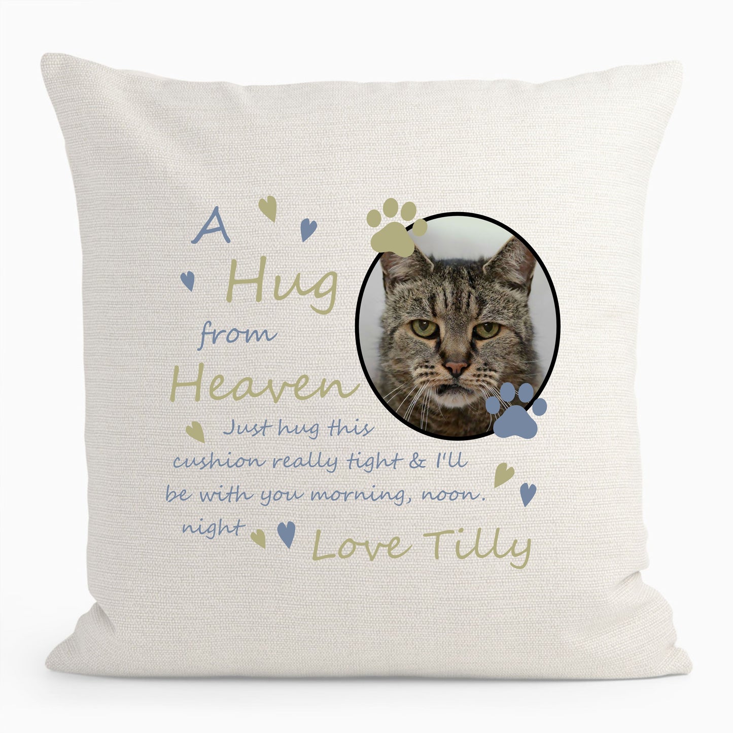 Personalised Memorial Cat Photo Cushion