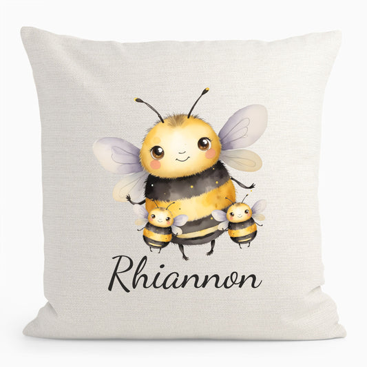 Personalised Bumble Bee Cushion D1